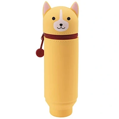 Image of LIHITLAB Kawaii Japanese Dog Stand Up Pencil Case for School Office College, Cute Supplies, Animal Pen Holder Pouch Teen Girls, Artist Case, Corgi (A7712 101)