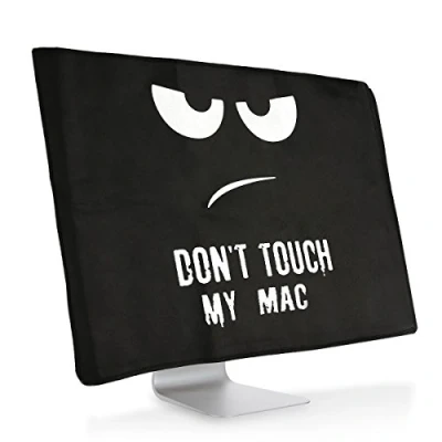 Image of kwmobile Computer Monitor Cover Compatible with Apple iMac 27&quot; / Pro Don&#039;t Touch My Mac White/Black