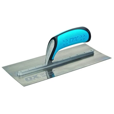 Image of OX P010911 Plasterers Trowel Pro Carbon Steel Plastering Heavy Duty for Finishing / Skimming Rendering Multicolour 120 x 280 mm