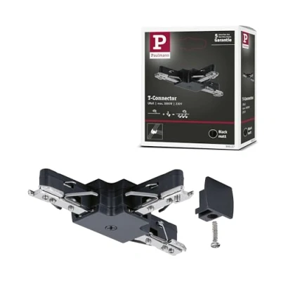 Image of Paulmann 96907 URail T connector 104x62mm max. 1000W black matt rail system