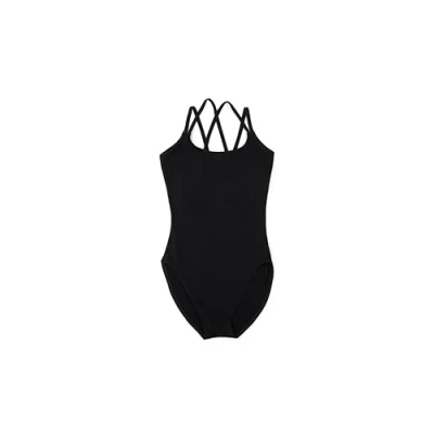 Image of Capezio Women CC123C Dbl Strap Cami Leo Black, Medium (7 8)