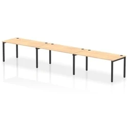 Image of Impulse Bench Single Row 3 Person 1600 Black Frame Desk Maple