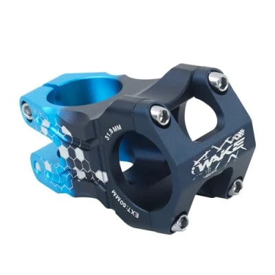 Image of FOMTOR 31.8 Bike Stem 50mm, MTB Mountain Short Handlebar Aluminum Alloy, for Road Bike, MTB, BMX, Cycling Fixie Gear (Black Blue)