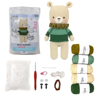 Image of KNITTY CRITTERS Hello Buddies Crochet Kit Yara The Cub