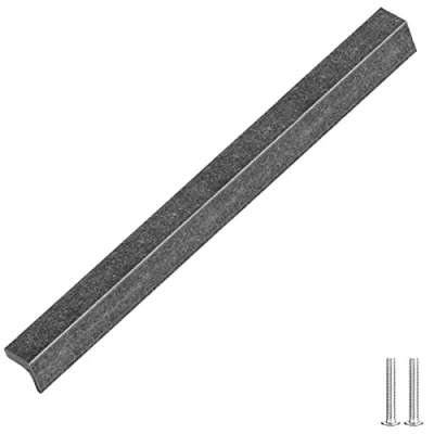 Image of Decoranddecor Contemporary Pull Handles Solid Metal for Cabinets (224mm Between Hole Centres, Antique Silver)