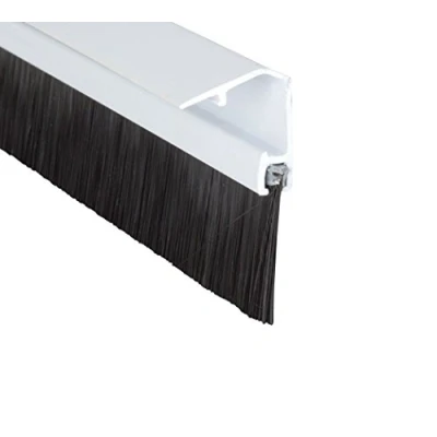 Image of STORMGUARD Concealed Fixed Brush Bottom Door Seal Draught Excluder Strip White