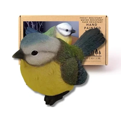 Image of G&amp;H Decor Great Tit 19cm Bird Garden Ornament Hand Painted Resin Figurines Ornaments with Intricate Detail Suitable for Indoor Outside Use Weather Resistant