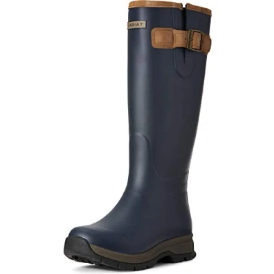 Image of ARIAT Womens Burford Navy Boots Boot Adjustable Leather strap closure trimmed top Shock absorbing EVA Footwear UK Size 7