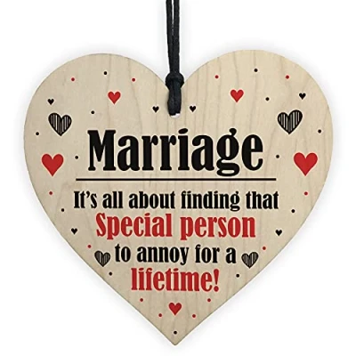 Image of RED OCEAN Marriage Special Person To Annoy For A Lifetime Funny Wood Heart Anniversary