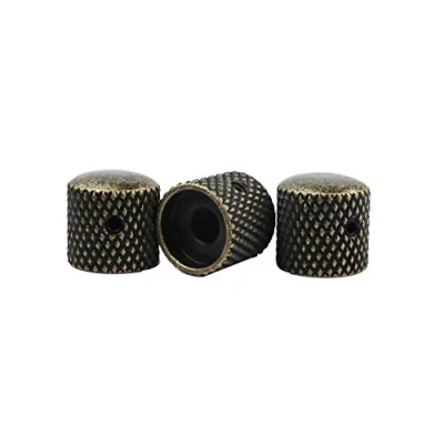 Image of Guyker Guitar Bass Potentiometer Control Knobs with 6mm Dia. Shaft Pots High Grade Dome Speed Tone Volume Knob Replacement for Electric or Precision (Brass, 3 piece)