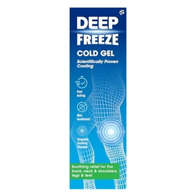 Image of Deep Freeze Pain Relief Cold Gel, Fast Acting, Targeted Cooling, 100 g Tube (Pack of 1)