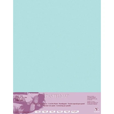 Image of Clairefontaine Ref 96160C Pastelmat Card Sheets (Pack of 5 Sheets) 360gsm 70 x 100cm Light Blue Colour Specially Formulated For Use With Pastels