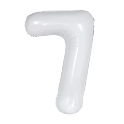 Image of White Number 7 Foil Balloon, 101cm