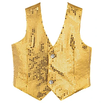 Image of Dress Up America Sequin Vest Adults Shiny Dance Sparkly Waistcoat For Golden Party Costume