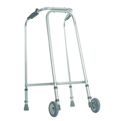 Image of Aidapt Standard Ultra Slim Adult Adjustable Height Aluminium Lightweight Walking Frame with Wheels and Anti Slip Ferrule Feet to Aid Stability Confidence when