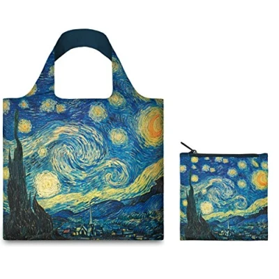 Image of LOQI Museum Vincent Van Gogh&#039;s The Starry Night Reusable Shopping Bag, Multicolored