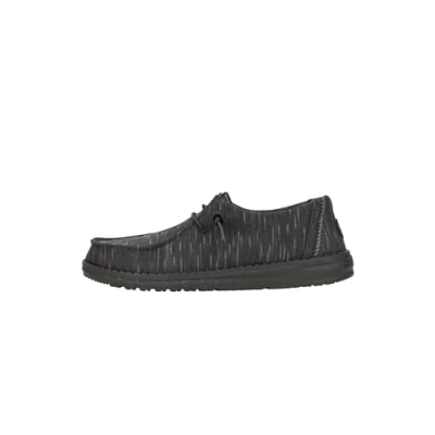 Image of HEYDUDE Women&#039;s Wendy Heathered Stretch Casual Slip On Flat Shoes Moccasin Style, Midnight, 4 UK