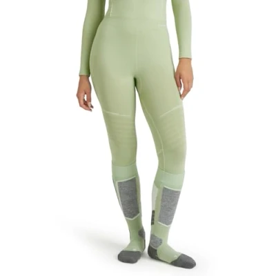 Image of FALKE Women&#039;s Warm Trend 3/4 W TI Functional Yarn Quick Dry 1 Piece Base Layer Bottom, Green (Quiet 7378), M