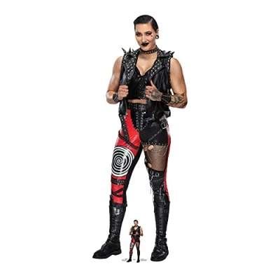 Image of SC4264 Rhea Ripley WWE Lifesize Cardboard Cut Out With Mini Wrestling Star