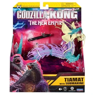 Image of MonsterVerse Godzilla x Kong: The New Empire, 6 Inch Tiamat Action Figure Toy, Iconic Collectable Movie Character, Includes 2.5 Submarine Accessory, Suitable for Ages 4 Years+