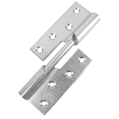 Image of Pair of Heavy Duty Right Handed Rising Hinges 100mm/4 Thick Silver Zinc Plated Steel Lift Off Door Hinge