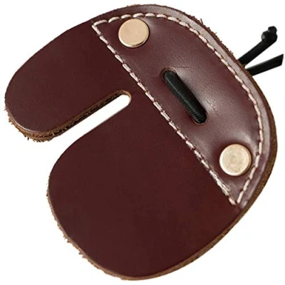 Image of Namvo Cow Leather Archery Finger Tab For Recurve Bows Hunting Protector Brown