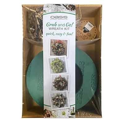 Image of OASIS Grab And Go Warm Beautiful Floral Wreath Making Kit, WWK, 38.5 x 20.5cm