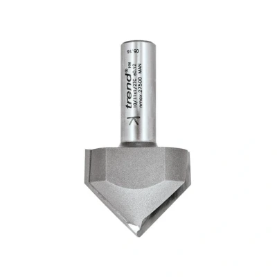 Image of Trend Professional Chamfer V Groove Cutter, 45 Degree, 1/2 Inch Shank, 40mm Cut Diameter &amp; 19mm Length, Tungsten Carbide Tipped, 10/11X1/2TC