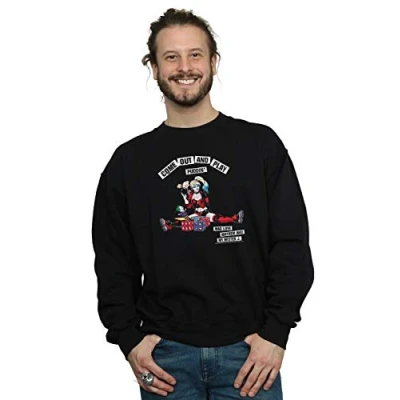 Image of DC Comics Men&#039;s Harley Quinn Come Out and Play Sweatshirt Black Large