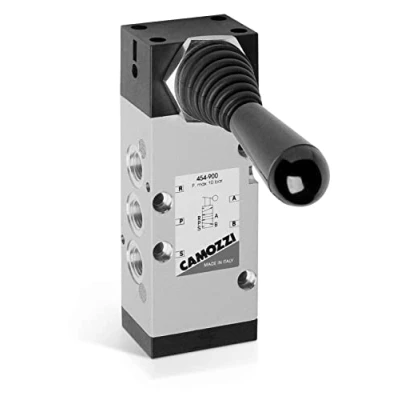Image of Camozzi 454 900 Manually Operated Valve, 5/2&quot; Way, 1/4&quot;, Lever