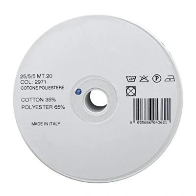 Image of Inastri 25/5/5 mm Polycotton Bias Binding Col. xx BLUE 20m Roll, Polyester Cotton, Cornflower Blue, 11x11x3 cm