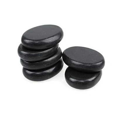 Image of Windfulogo 6Pcs Professional Hot Massage Stones Set Natural Lava Heated Basalt Warmer Rock for Spa, Therapy (3.14 x 2.36 in)