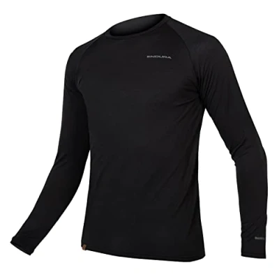 Image of Endura Baabaa Blend Long Sleeve Base Layer Top X Large Black