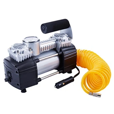 Image of TIREWELL 12V Tyre Inflator Heavy Duty Double Cylinders Direct Drive Metal Pump 150PSI, Air Compressor with Battery Clamp and 5M Extension Hose, SUVs/Trucks/Vans/RVs