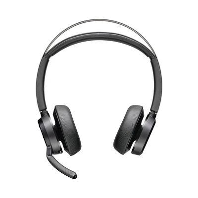 Image of Poly Voyager Focus 2 UC USB A Headset (Plantronics) Bluetooth Dual Ear (Stereo) with Boom Mic PC/Mac Compatible Active Noise Canceling Works Teams, Zoom &amp; more
