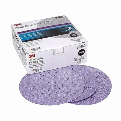 Image of 3M Hookit Purple Clean Sanding Disc 334U, 30460, 5 in, P800 grade, 50 discs per carton