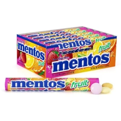 Image of Mentos Chewy Mint Candy Roll, Fruit, Party, Halloween, 1.32 Ounce/14 Pieces (Pack of 15) Packaging May Vary