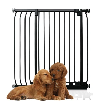 Image of Bettacare Extra Tall Elite Dog Gate, 89cm 98cm, Matt Black, 96.8cm in Height, Pressure Fit Pet Gate for and Puppy, Barrier, Easy Installation