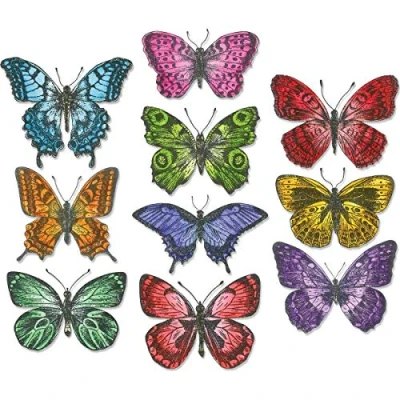 Image of Sizzix Framelits Die Set 20PK Flutter by Tim Holtz, Metal, Silver, 21 x 10.8 0.2 cm