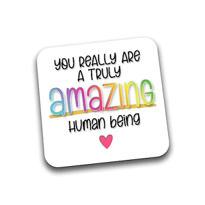 Image of Rib Ticklerz Coffee Tea Drinks Coaster, Gift For Work Colleague Thank You Present, A Truly Amazing Human Being, Appreciation Gift, Birthday Christmas DC19