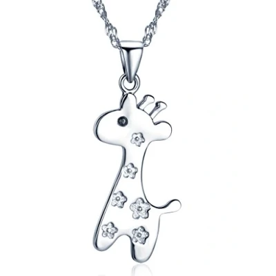 Image of Infinite U Women&#039;s Cute Giraffe Pendant Necklace 925 Sterling Silver with 45cm Chian by