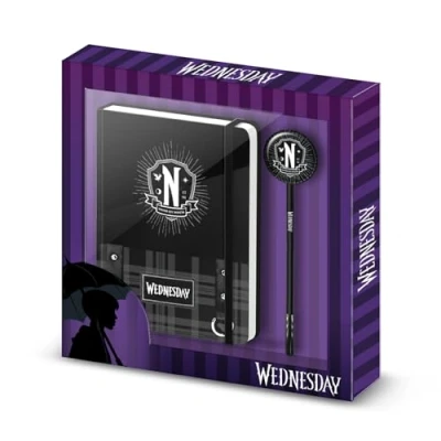 Image of Wednesday Chains Gift Box with Diary and Fashion Ballpoint Pen, Black