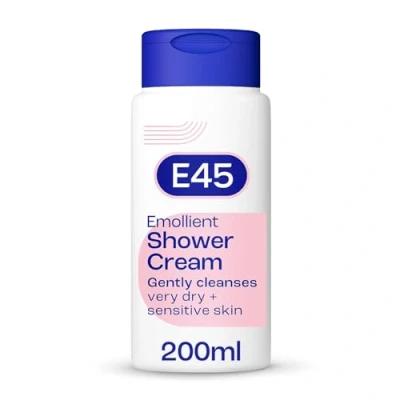 Image of E45 Body Wash for Dry, Sensitive &amp; Itchy Skin Shower Gel Creme Men Women Cream to Moisturise Soft Maintain pH Eczema Dermatologically Tested 200 ml