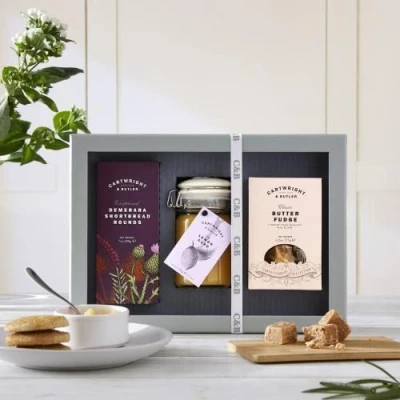 Image of Cartwright &amp; Butler Afternoon Treats Gift Box Food Hamper Mother&#039;s Day Luxury Confectionery Baskets Happy Birthday Anniversary Thank You Congratulations