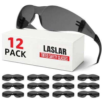 Image of Tinted Safety Glasses for Work 12 Pack, Googles Men Women,Safety sunglasses Scratch &amp; Impact Resistant UV protection Construction, Outdoor Sports