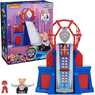 Image of SPINMASTER Spin Master Paw Patrol The Movie 2 Rescue Tower Set + Pup Squad Accessories