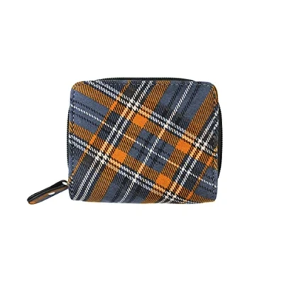 Image of Tartan Traditions Moleskin Zip Purse (Petrol Tartan)