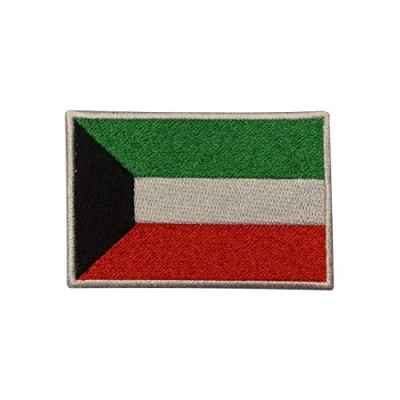 Image of Kuwait National Flag Iron On Patch Sew Embroidered Patch/Badge for Clothes