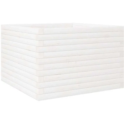Image of vidaXL Garden Planter White 70x70x46 cm Solid Wood Pine