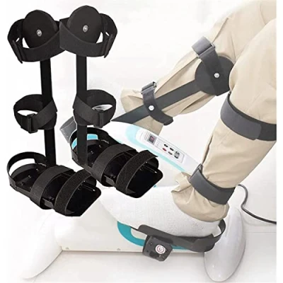 Image of SXHMSAL 1 Pair Leg Ankle Fixed Support Bracket for Exercise Bike, Multi Functional Rehabilitation Pedal Protector with Vel Cro Fastening, Trainer,Black